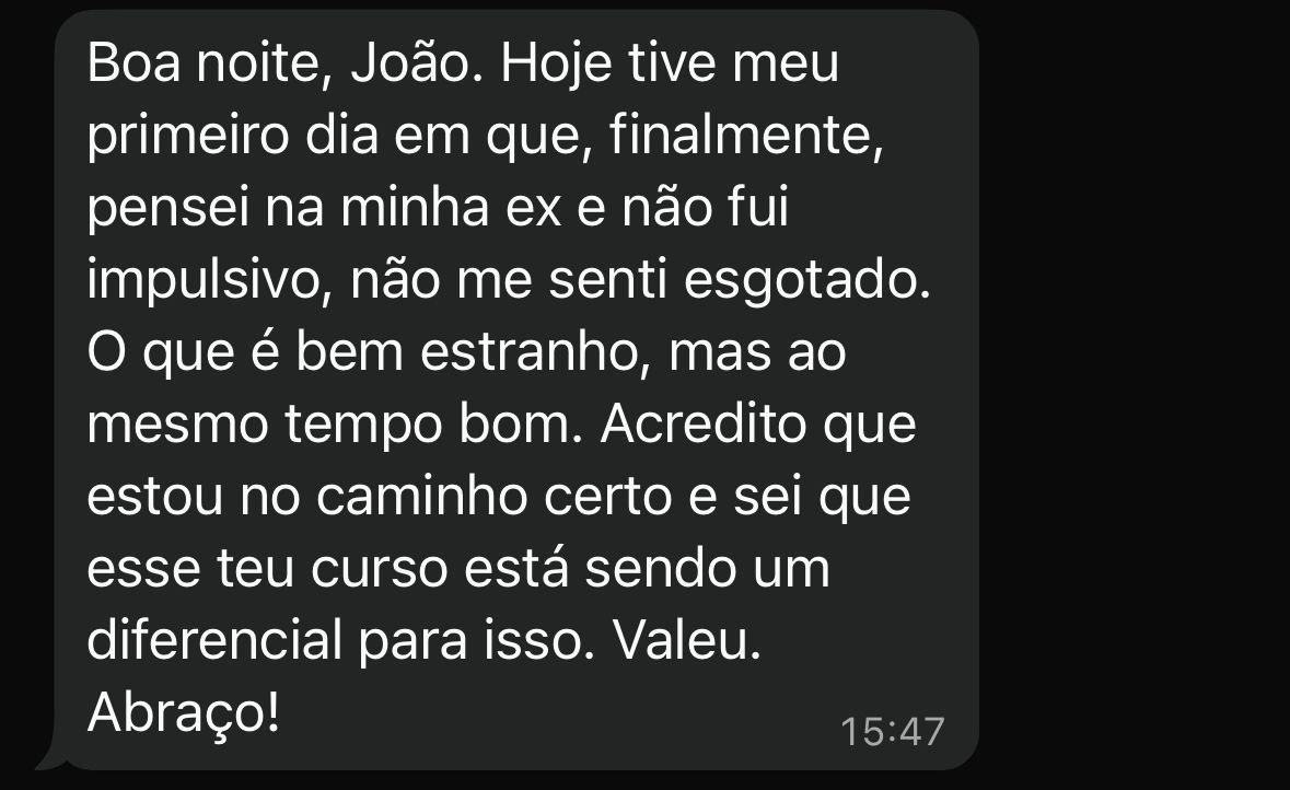 Depoimento de aluno por mensagem